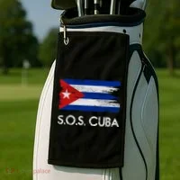 SOS Cuba Distressed Flag Golf Towel thumb 2