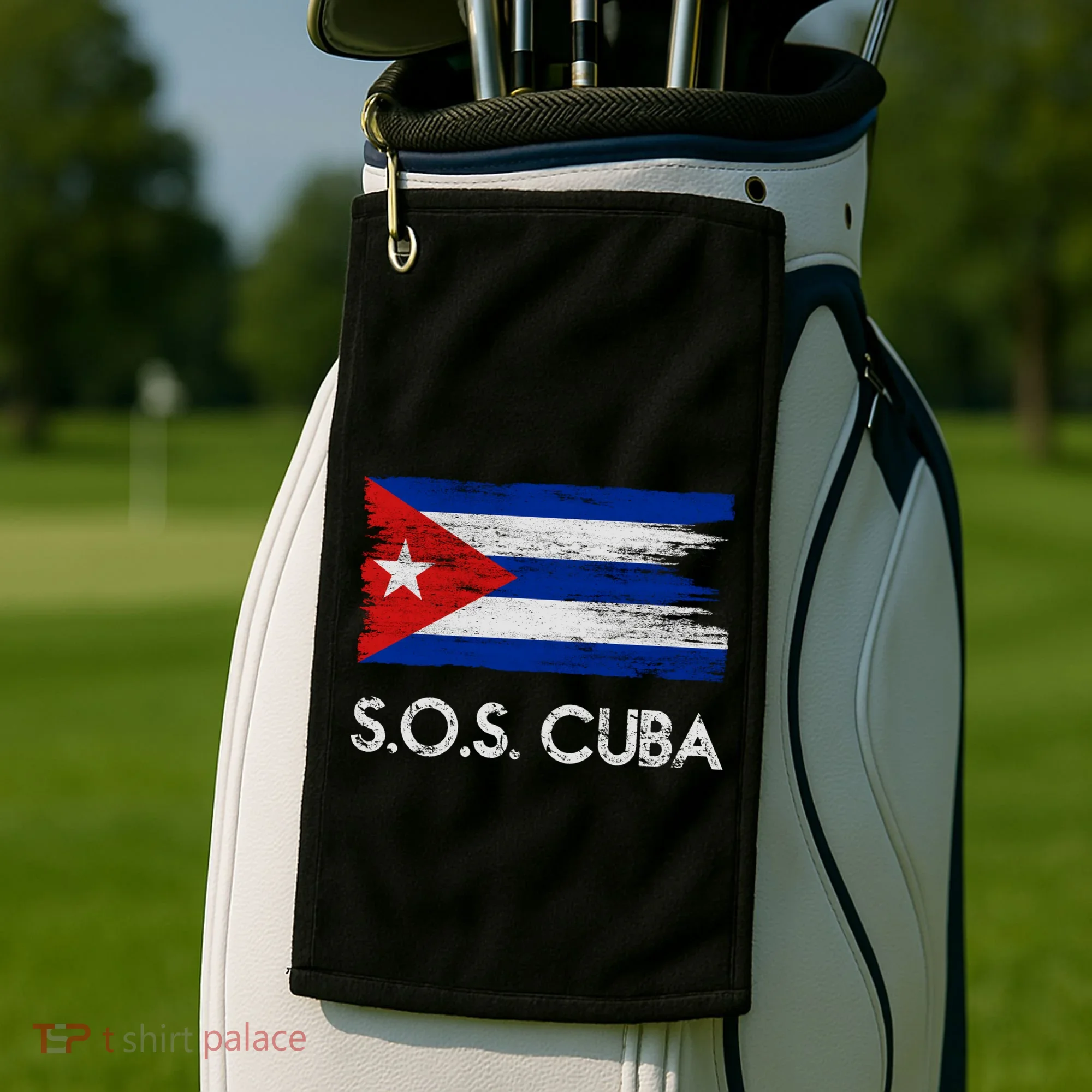 SOS Cuba Distressed Flag Golf Towel