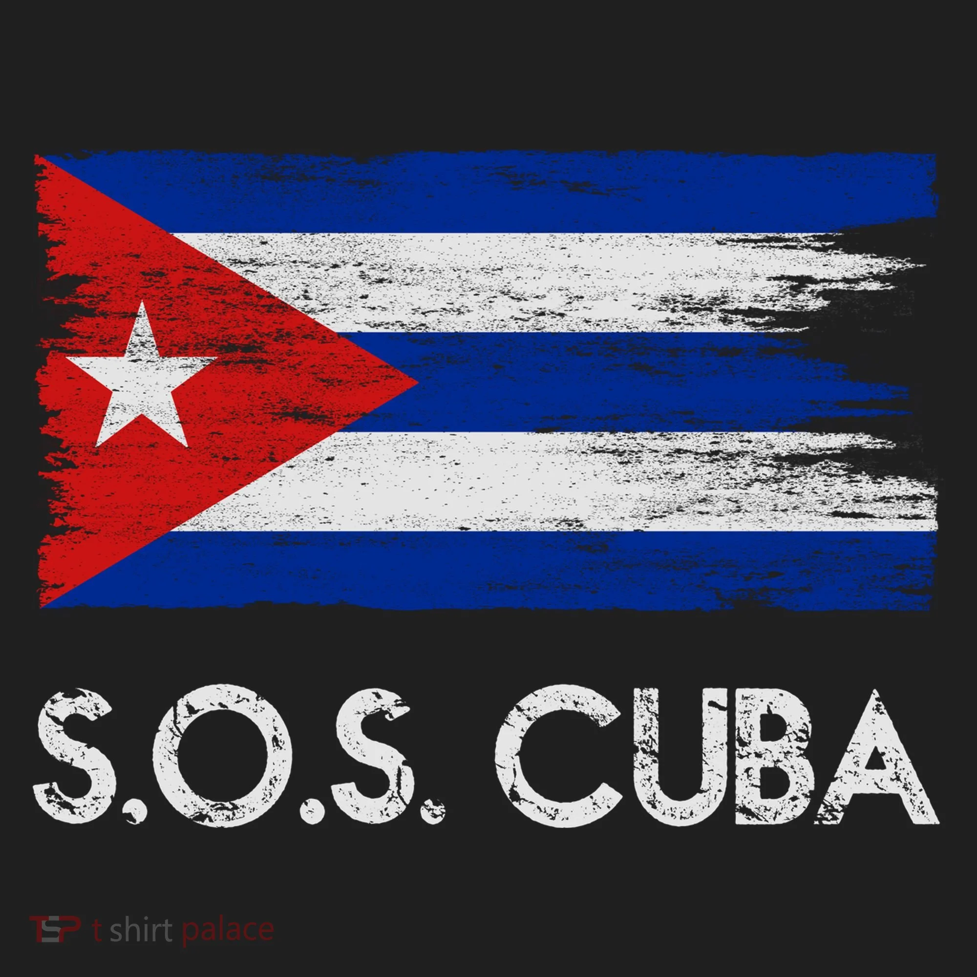 SOS Cuba Distressed Flag Golf Towel