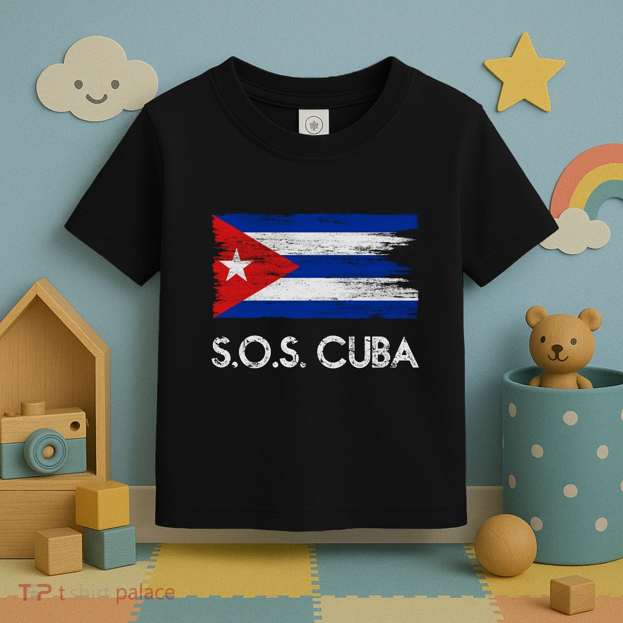 SOS Cuba Distressed Flag Toddler T-Shirt