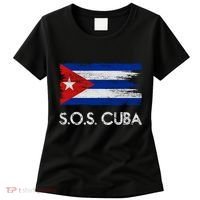 SOS Cuba Distressed Flag Women's T-Shirt thumb 0