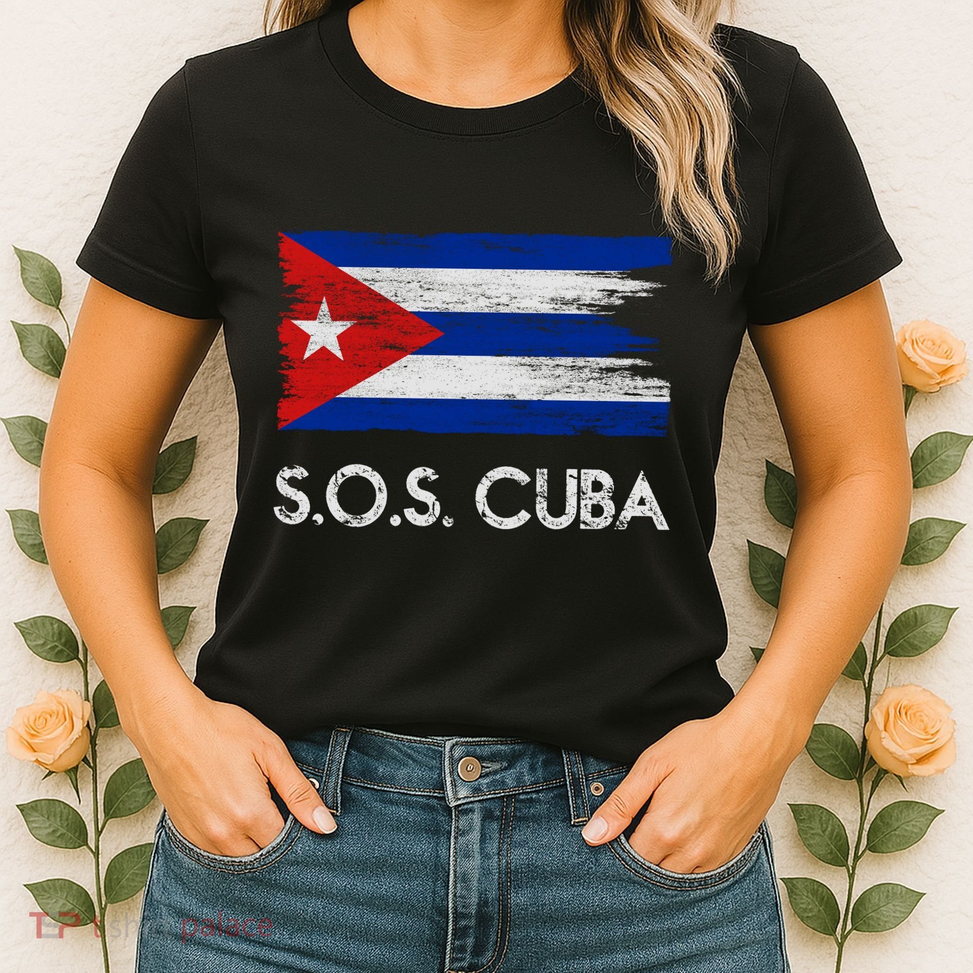 SOS Cuba Distressed Flag Women's T-Shirt