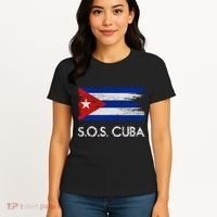 SOS Cuba Distressed Flag Women's T-Shirt thumb 4
