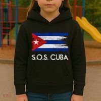 SOS Cuba Distressed Flag Kids Hoodie thumb 3