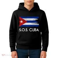 SOS Cuba Distressed Flag Kids Hoodie thumb 4