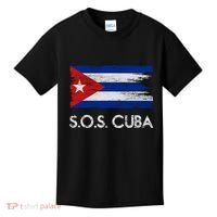 SOS Cuba Distressed Flag Kids T-Shirt thumb 0