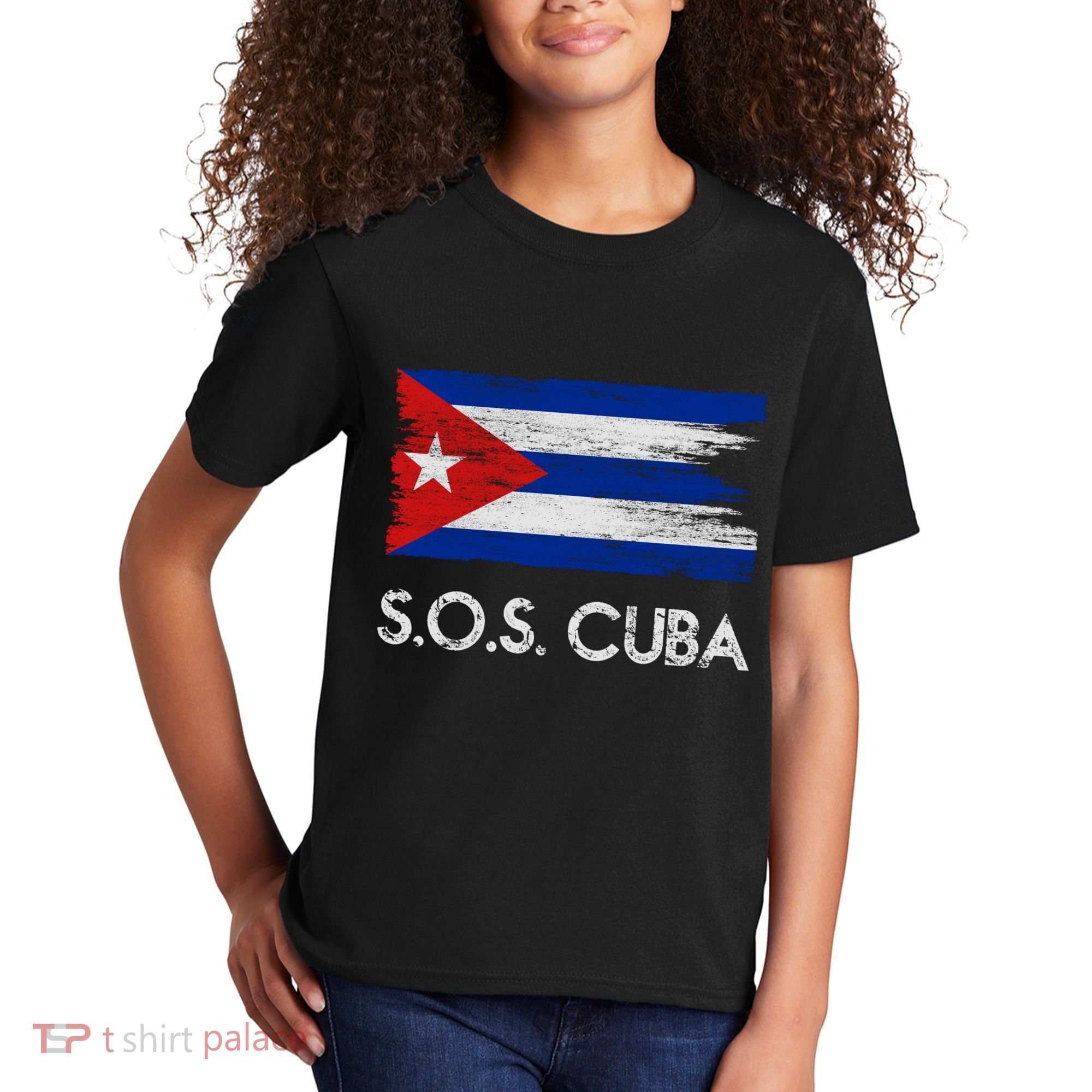 SOS Cuba Distressed Flag Kids T-Shirt