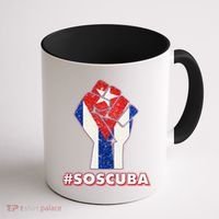 SOS Cuba Protest Fist Flag #SOSCUBA Coffee Mug thumb 1