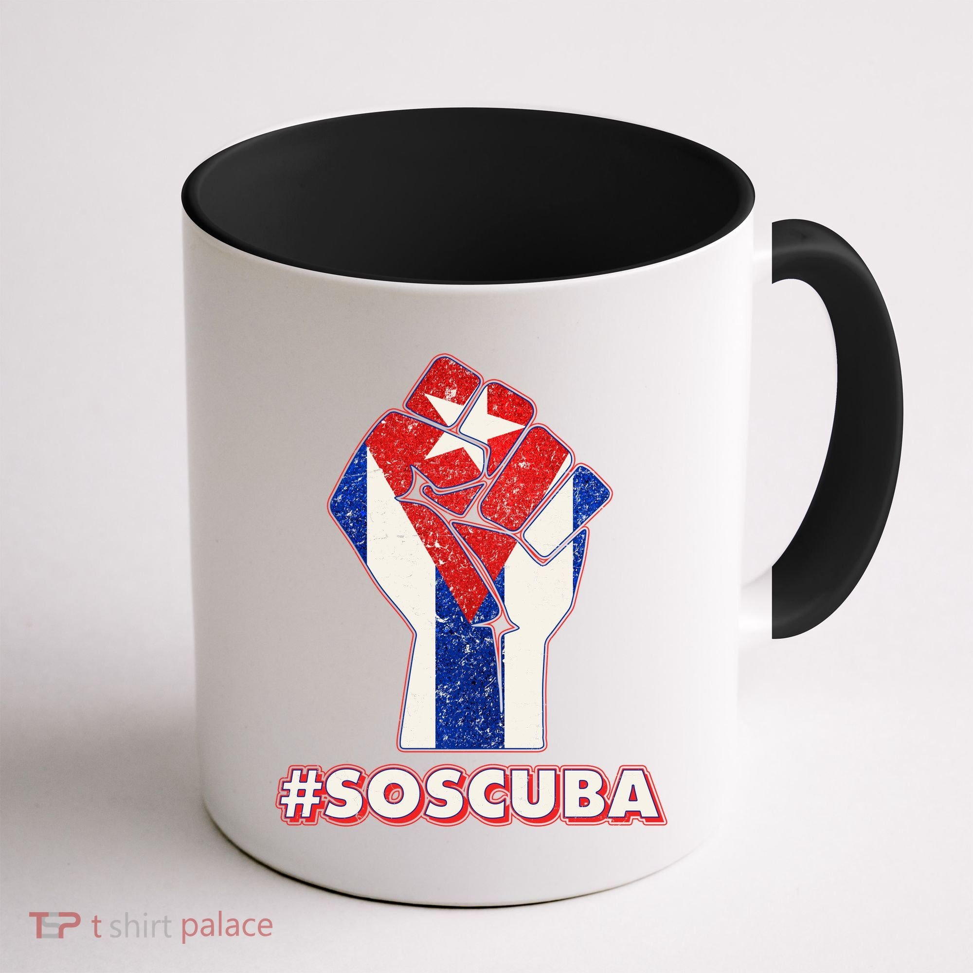 SOS Cuba Protest Fist Flag #SOSCUBA Coffee Mug