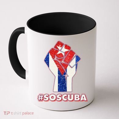 SOS Cuba Protest Fist Flag #SOSCUBA Coffee Mug