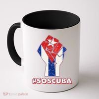 SOS Cuba Protest Fist Flag #SOSCUBA Coffee Mug thumb 0