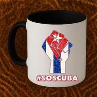 SOS Cuba Protest Fist Flag #SOSCUBA Coffee Mug thumb 2
