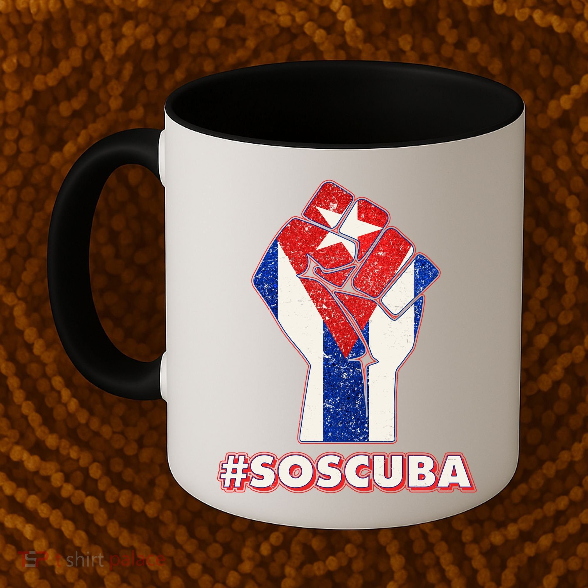 SOS Cuba Protest Fist Flag #SOSCUBA Coffee Mug
