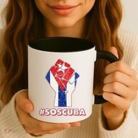 SOS Cuba Protest Fist Flag #SOSCUBA Coffee Mug thumb 3