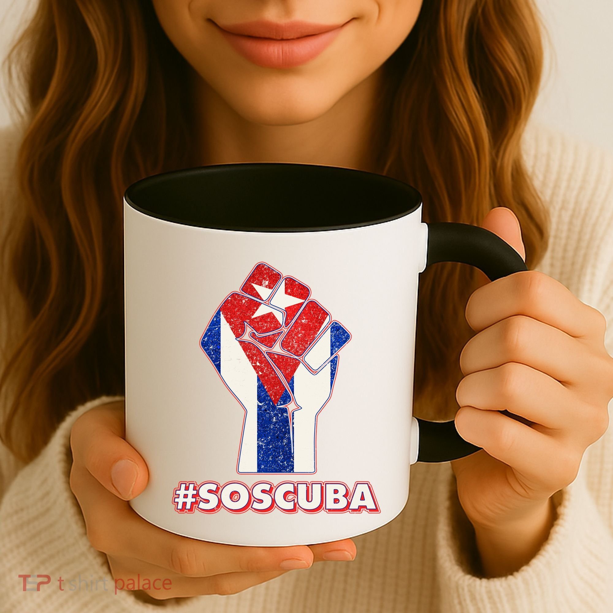 SOS Cuba Protest Fist Flag #SOSCUBA Coffee Mug