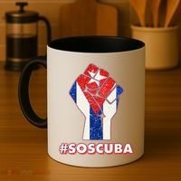 SOS Cuba Protest Fist Flag #SOSCUBA Coffee Mug thumb 4