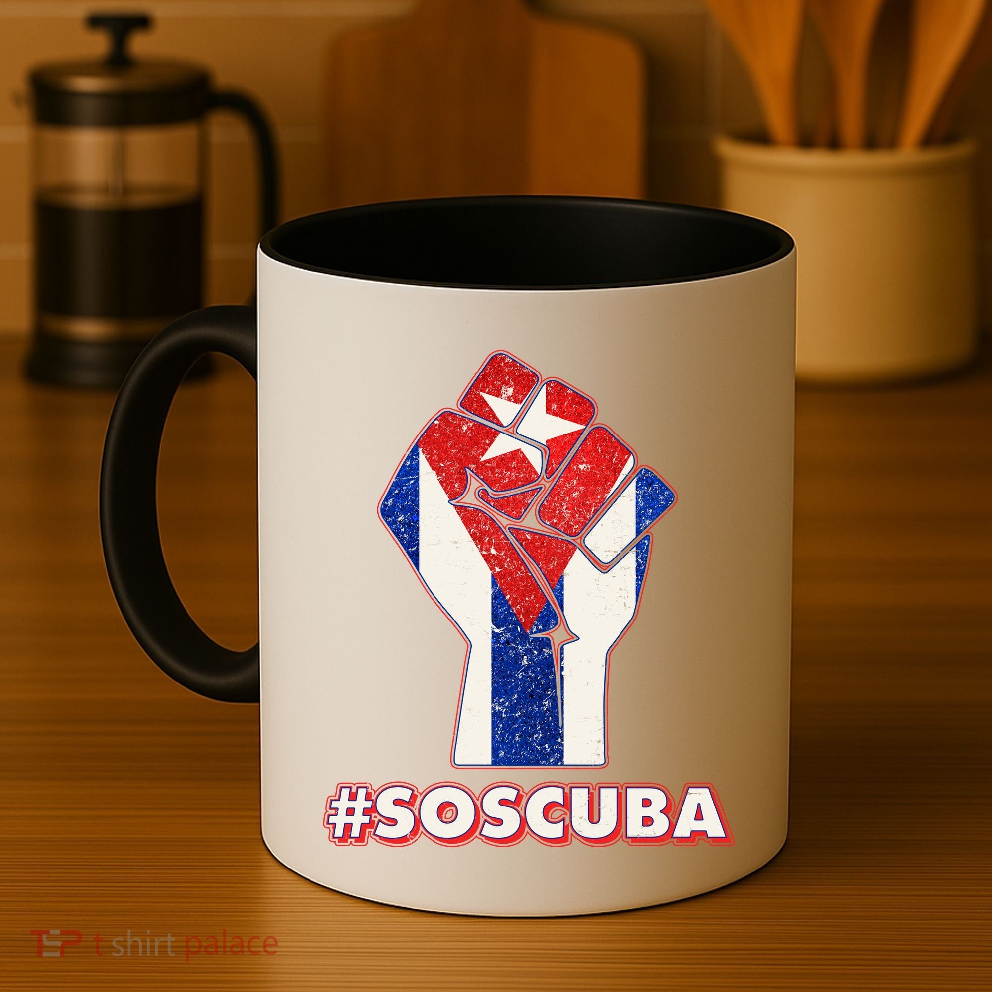 SOS Cuba Protest Fist Flag #SOSCUBA Coffee Mug