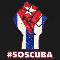 SOS Cuba Protest Fist Flag #SOSCUBA Ornament thumb 1