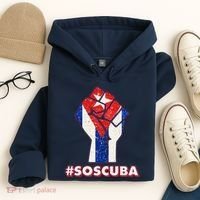 SOS Cuba Protest Fist Flag #SOSCUBA Hoodie thumb 4