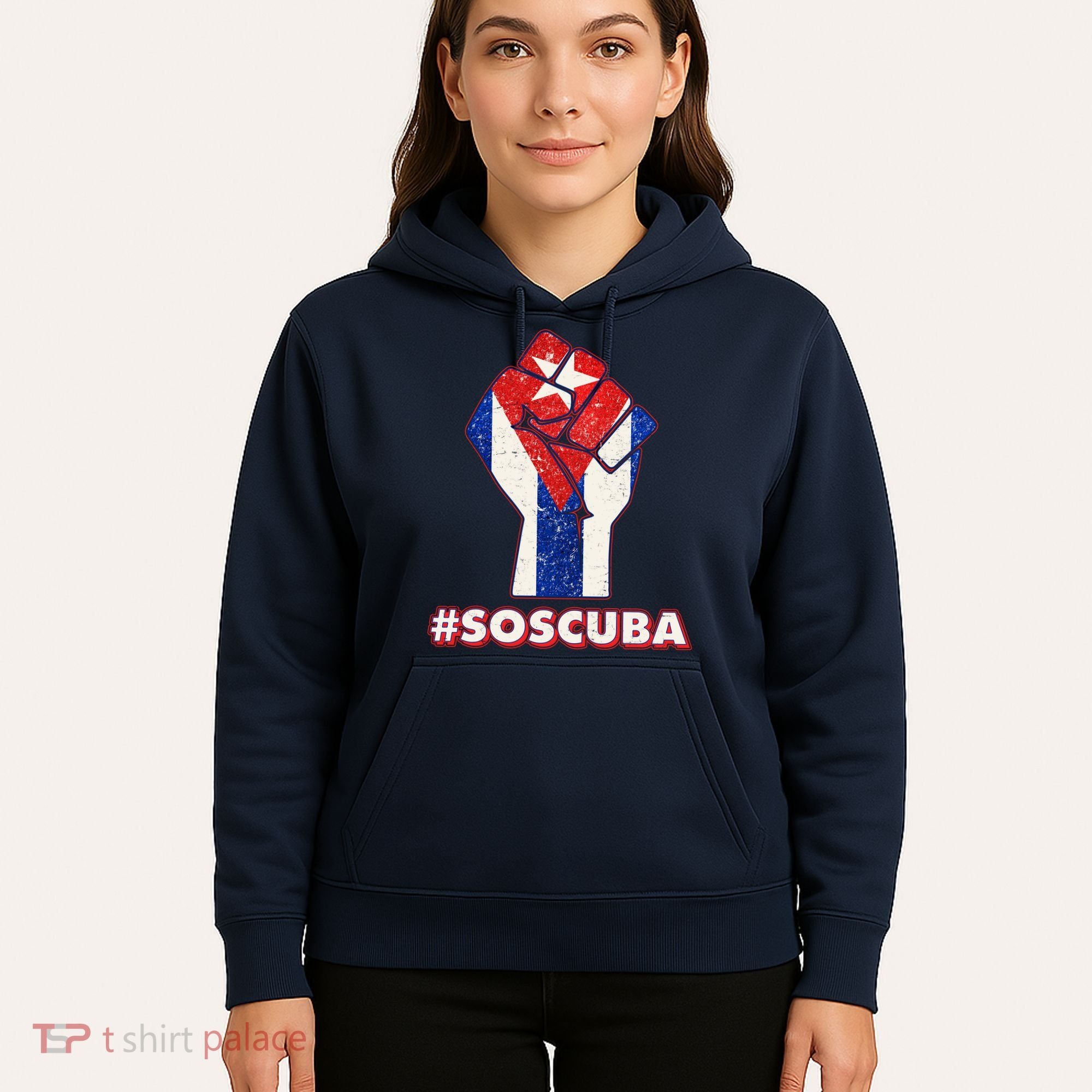 SOS Cuba Protest Fist Flag #SOSCUBA Hoodie