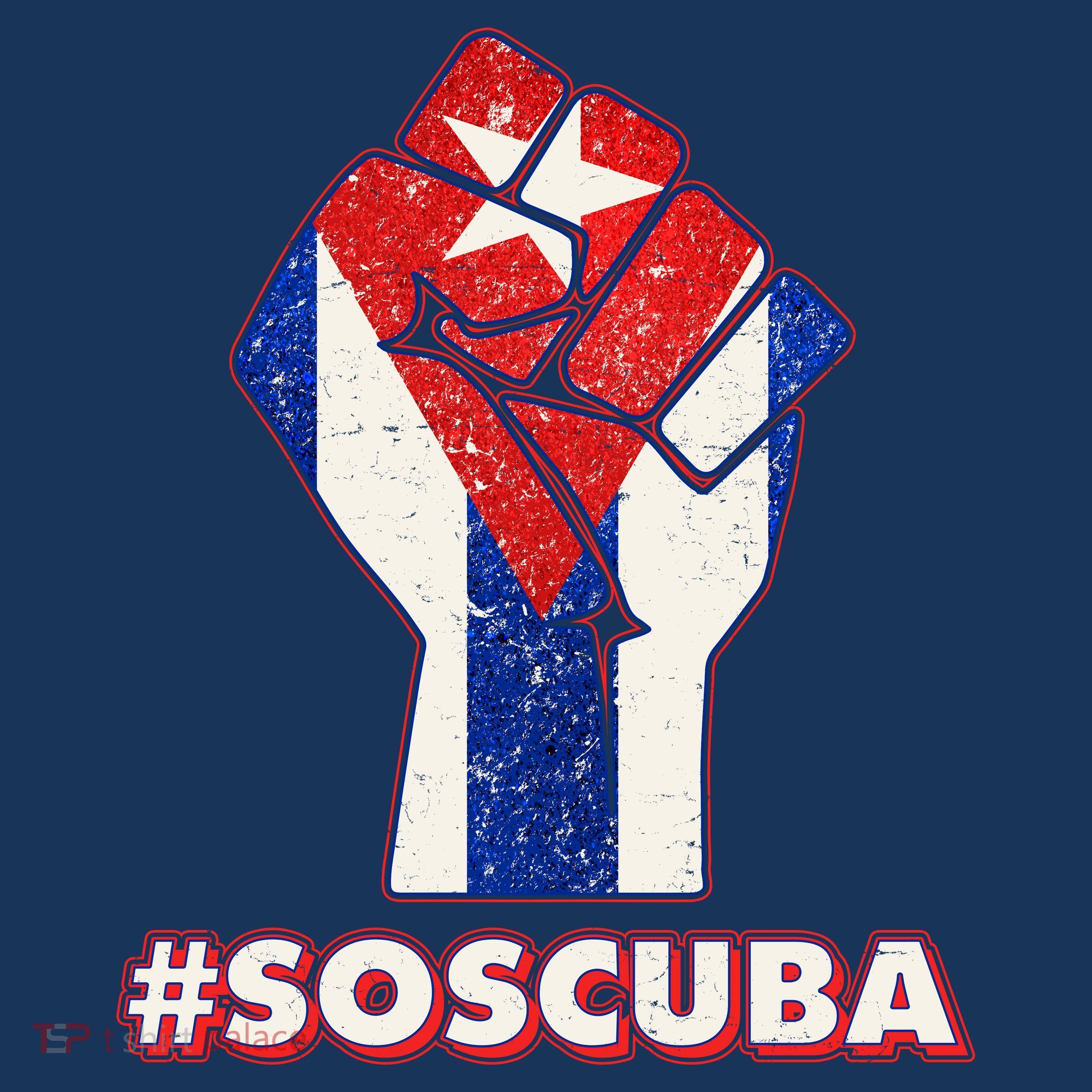 SOS Cuba Protest Fist Flag #SOSCUBA Hoodie