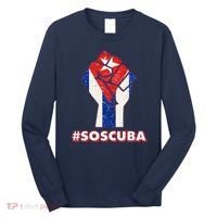 SOS Cuba Protest Fist Flag #SOSCUBA Long Sleeve Shirt thumb 0