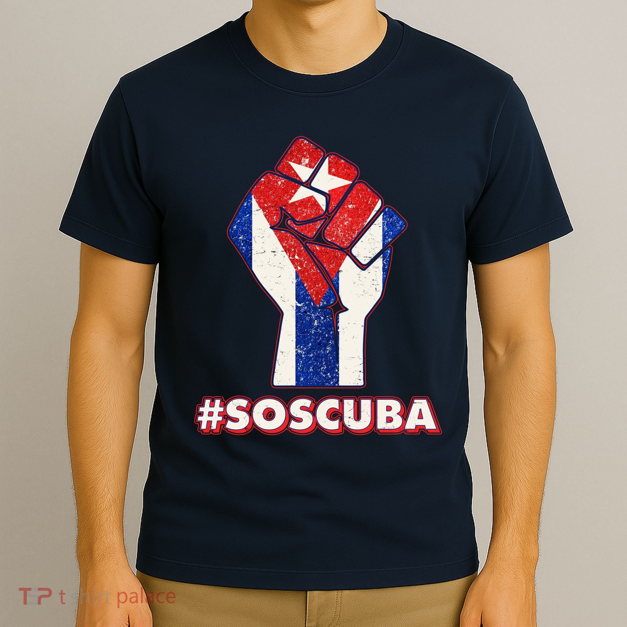 SOS Cuba Protest Fist Flag #SOSCUBA T-Shirt
