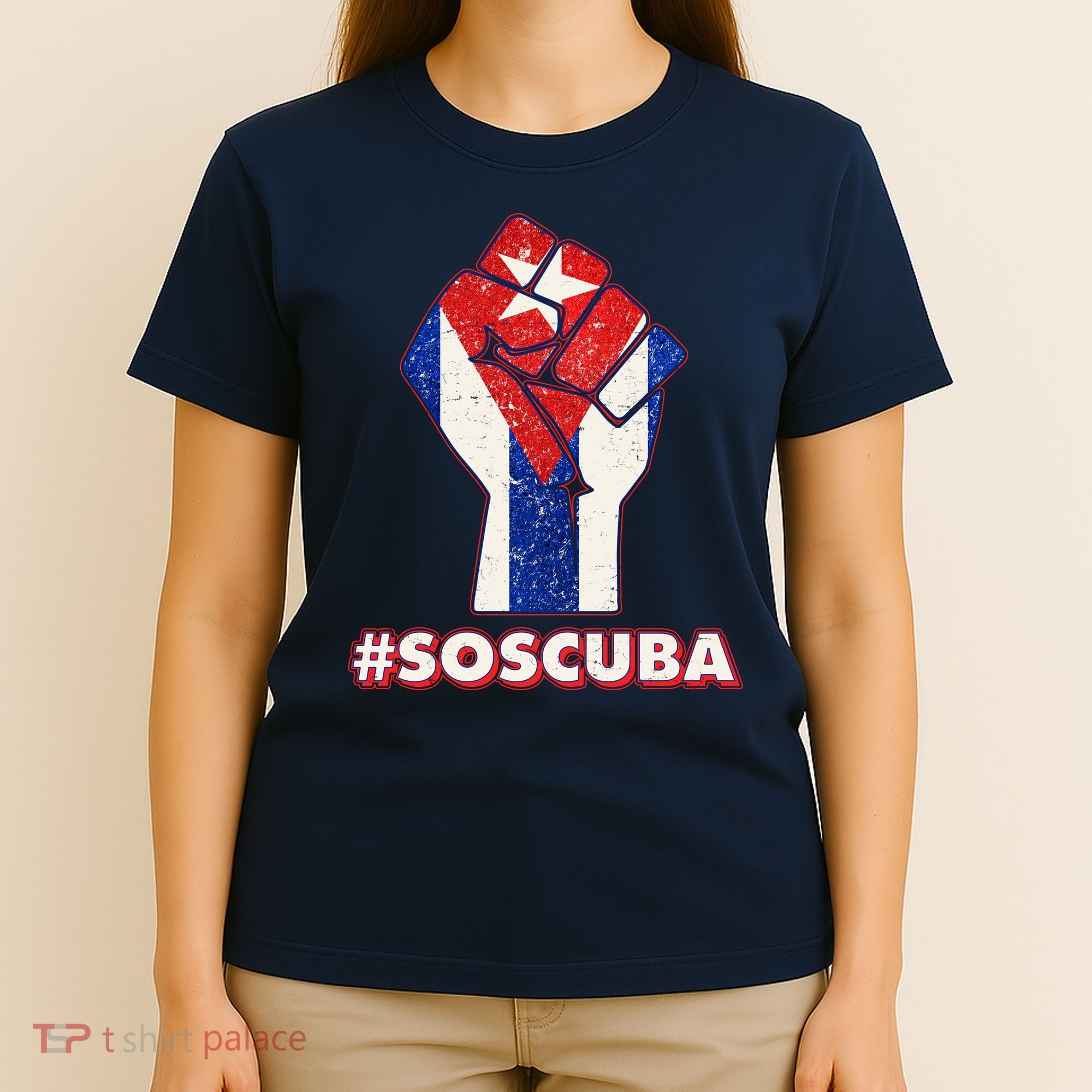 SOS Cuba Protest Fist Flag #SOSCUBA T-Shirt