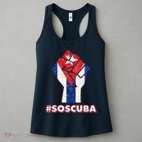 SOS Cuba Protest Fist Flag #SOSCUBA Women's Tank Top thumb 3