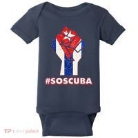 SOS Cuba Protest Fist Flag #SOSCUBA Baby Bodysuit thumb 0