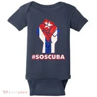 SOS Cuba Protest Fist Flag #SOSCUBA Baby Bodysuit thumb 0