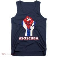 SOS Cuba Protest Fist Flag #SOSCUBA Tank Top thumb 0