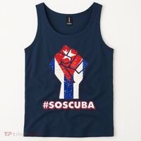 SOS Cuba Protest Fist Flag #SOSCUBA Tank Top thumb 2