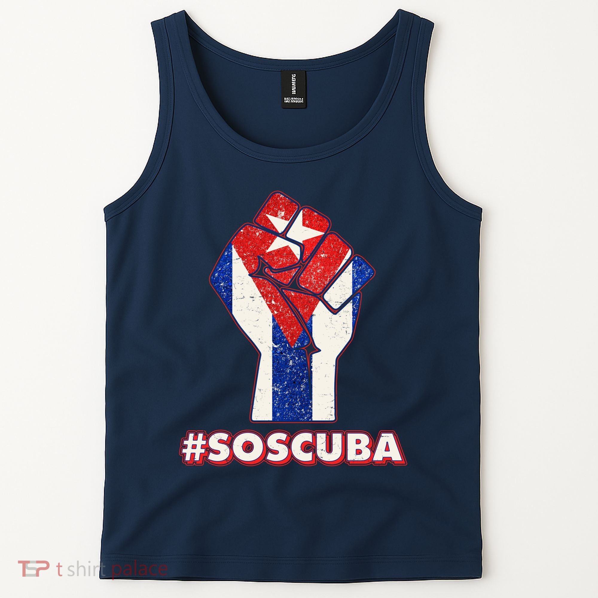 SOS Cuba Protest Fist Flag #SOSCUBA Tank Top