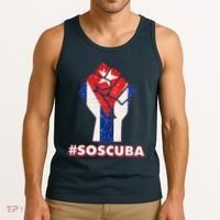 SOS Cuba Protest Fist Flag #SOSCUBA Tank Top thumb 3