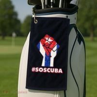 SOS Cuba Protest Fist Flag #SOSCUBA Golf Towel thumb 2
