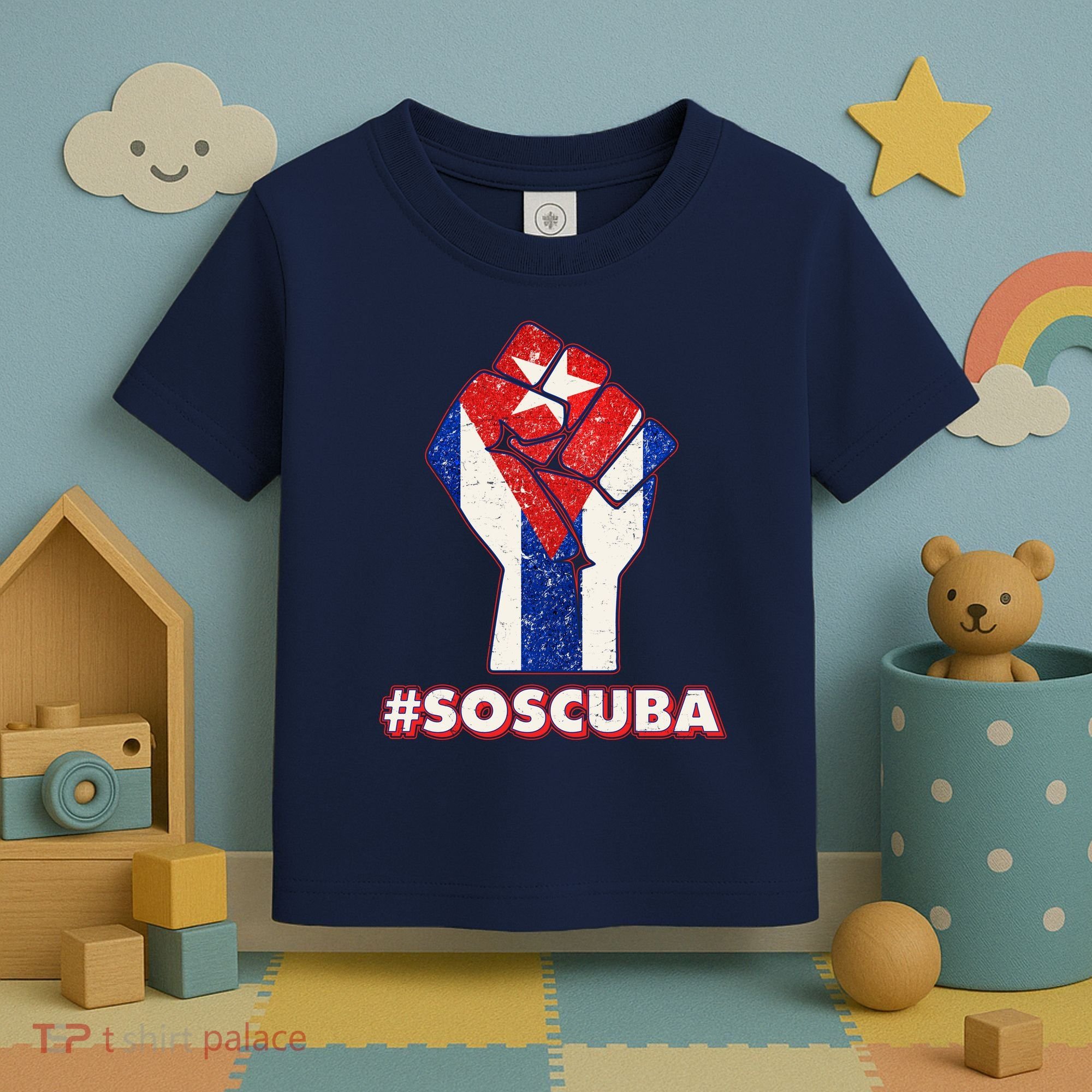 SOS Cuba Protest Fist Flag #SOSCUBA Toddler T-Shirt