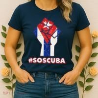 SOS Cuba Protest Fist Flag #SOSCUBA Women's T-Shirt thumb 2