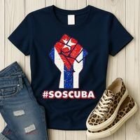 SOS Cuba Protest Fist Flag #SOSCUBA Women's T-Shirt thumb 3