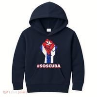SOS Cuba Protest Fist Flag #SOSCUBA Kids Hoodie thumb 0