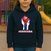 SOS Cuba Protest Fist Flag #SOSCUBA Kids Hoodie thumb 3