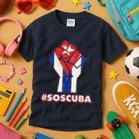 SOS Cuba Protest Fist Flag #SOSCUBA Kids T-Shirt thumb 3