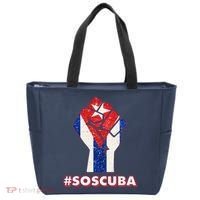 SOS Cuba Protest Fist Flag #SOSCUBA Tote Bag thumb 0