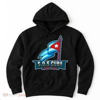 SOS Cuba Viva Cuba Libre Cubanos Bandera Cubana Hoodie thumb 0