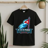 SOS Cuba Viva Cuba Libre Cubanos Bandera Cubana T-Shirt thumb 2