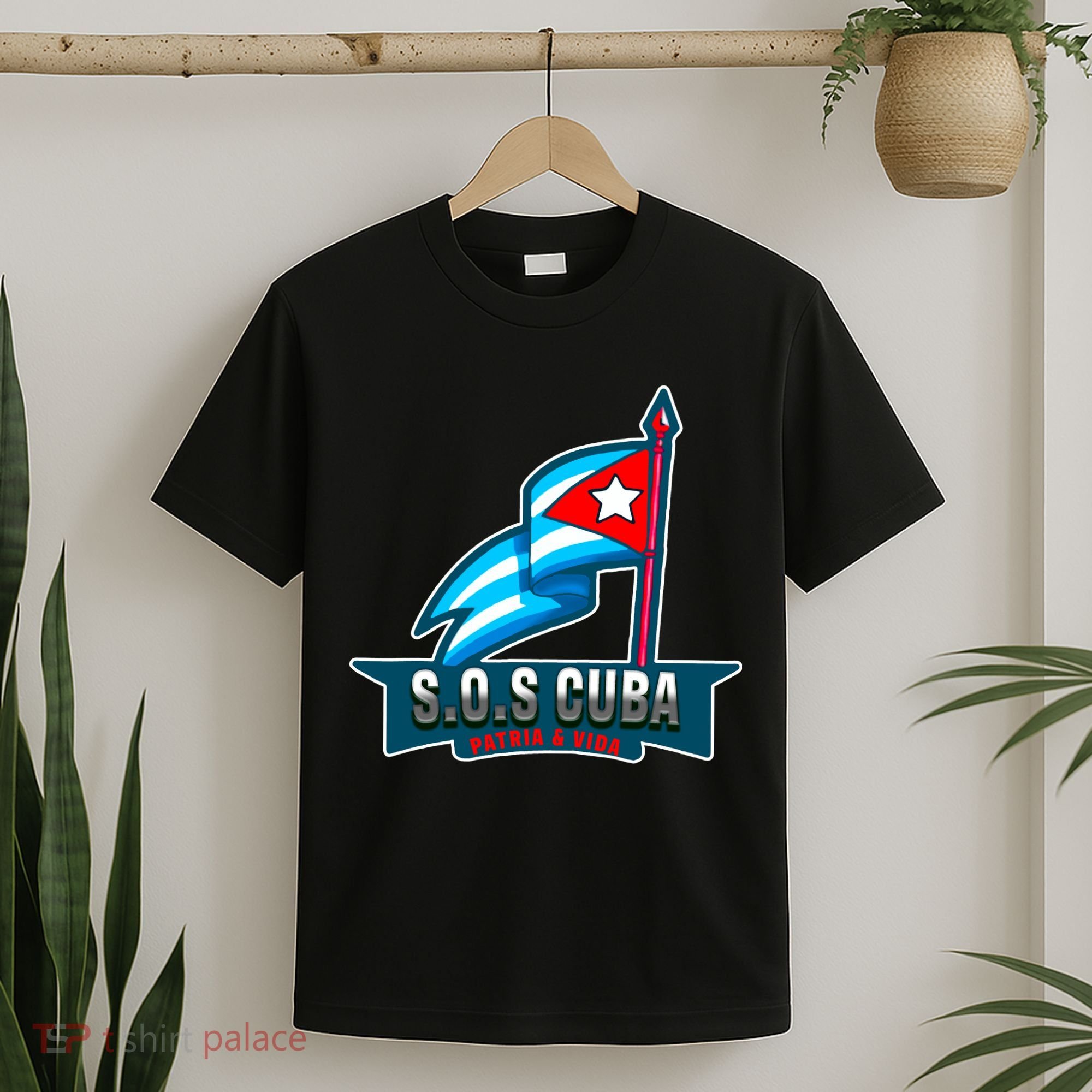 SOS Cuba Viva Cuba Libre Cubanos Bandera Cubana T-Shirt