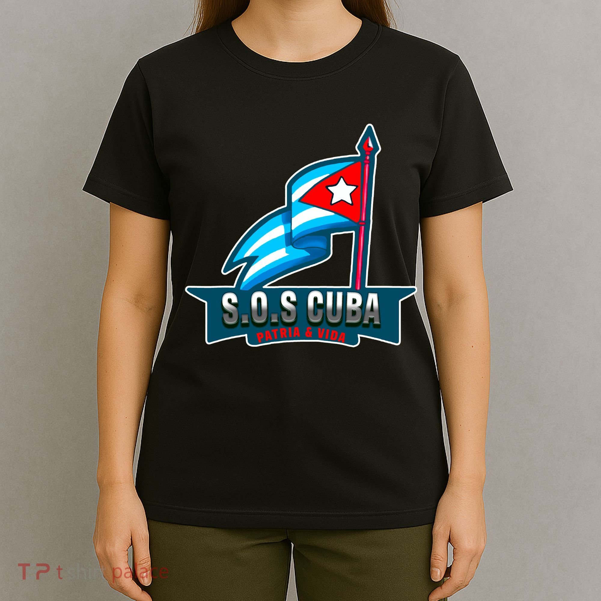SOS Cuba Viva Cuba Libre Cubanos Bandera Cubana T-Shirt