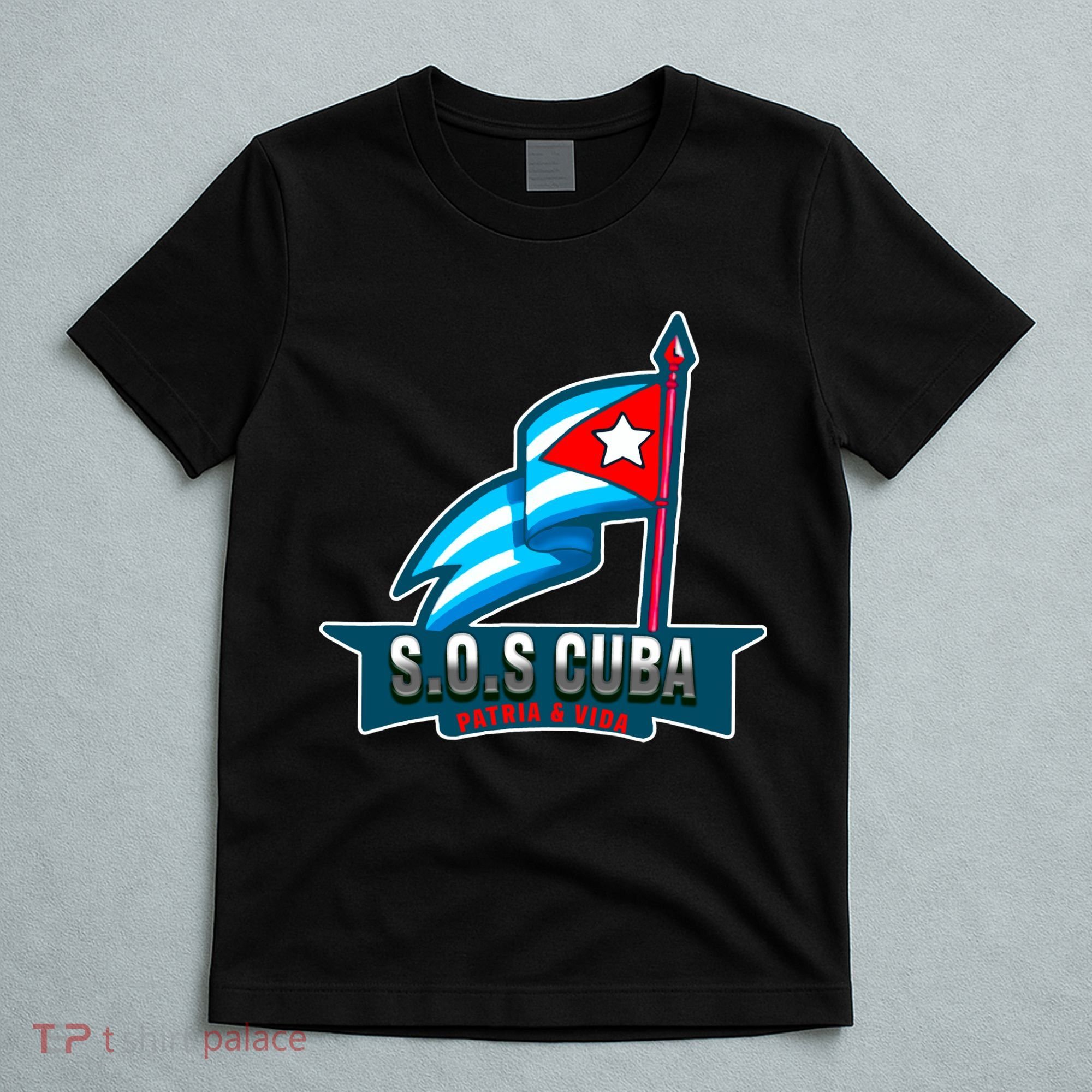 SOS Cuba Viva Cuba Libre Cubanos Bandera Cubana T-Shirt