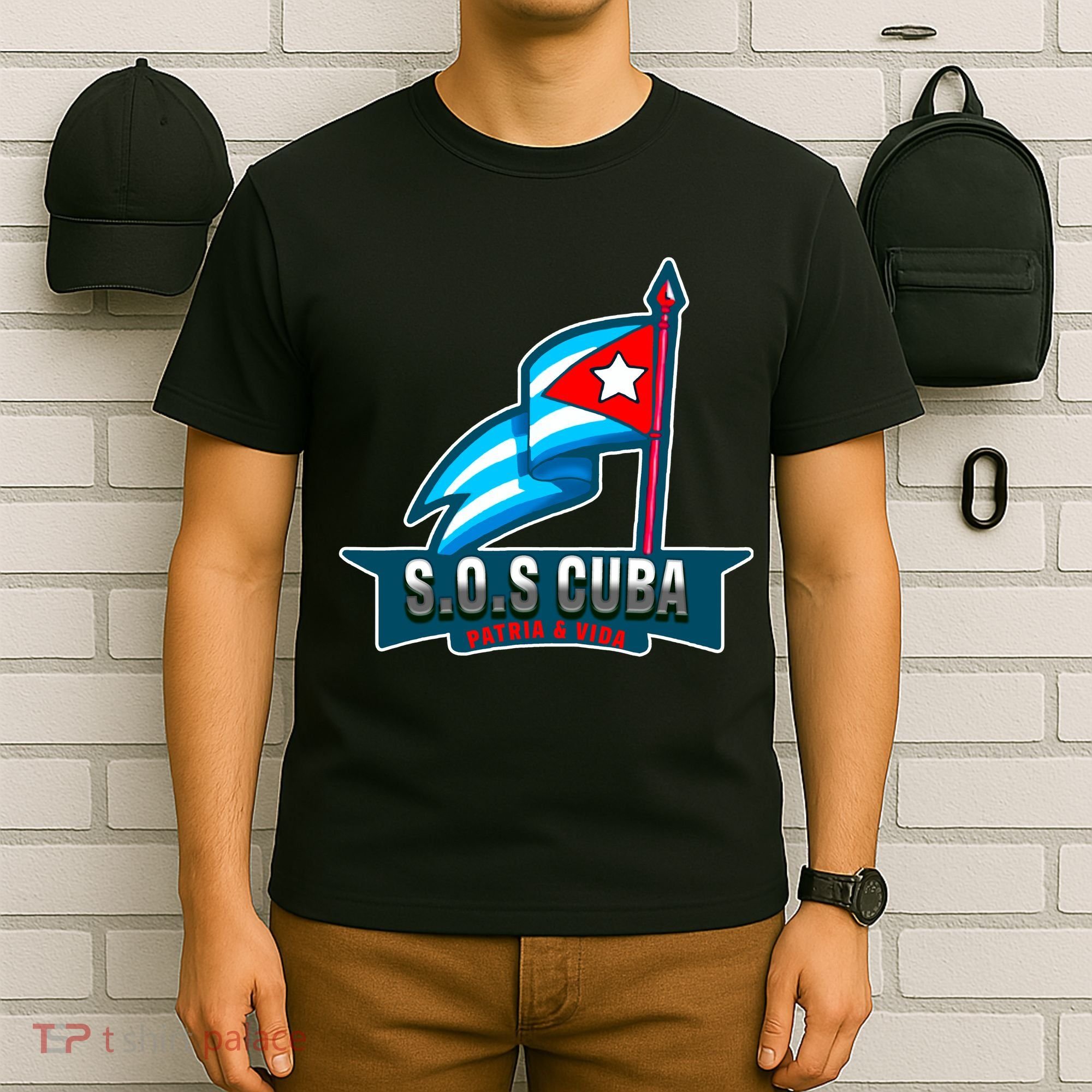 SOS Cuba Viva Cuba Libre Cubanos Bandera Cubana T-Shirt