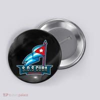 SOS Cuba Viva Cuba Libre Cubanos Bandera Cubana Button thumb 0